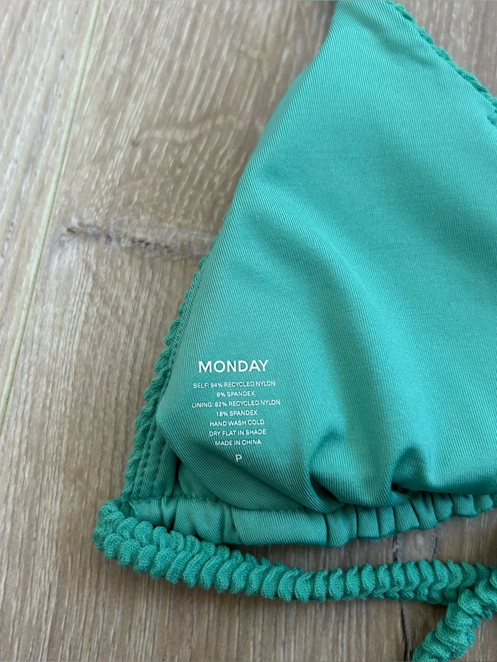 NWT New Monday Swimwear Palma Top and Palma Bottom in Pond Crinkle